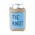 Burlap Little Buddy Can Holder with Neoprene Pocket